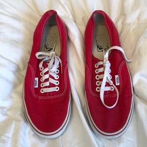 Red Authentic Canvas Vans